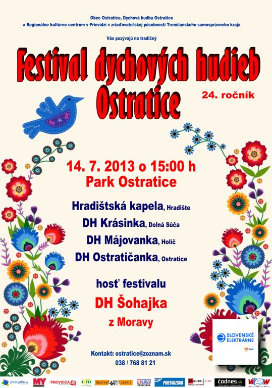 Festival dychových hudieb Ostratice - plagát