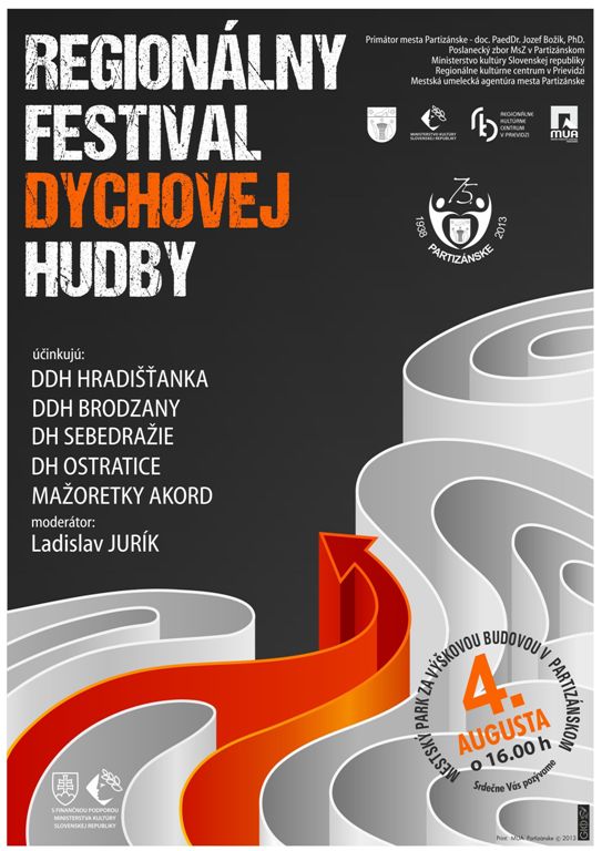 Regionálny festival dychovej hudby Partizánske - plagát