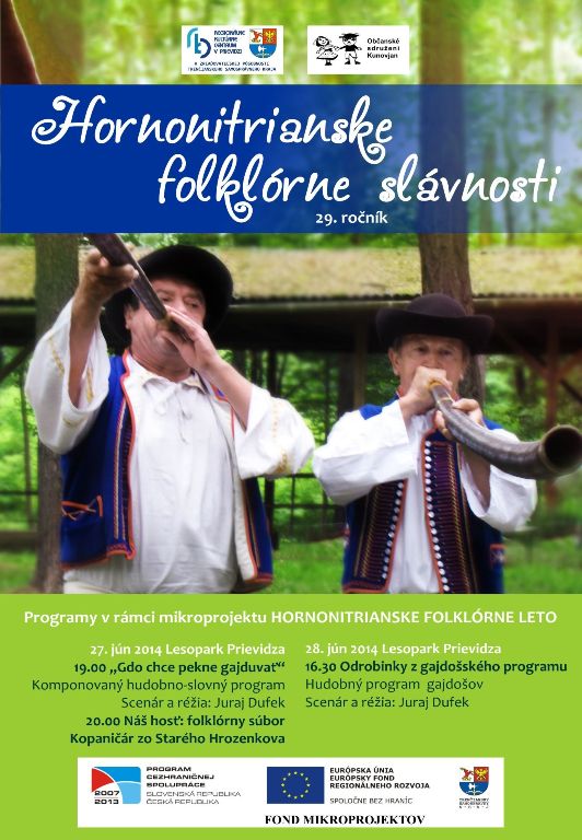 Hornonitrianske folklórne slávnosti - Hornonitrianske folklórne leto - plagát