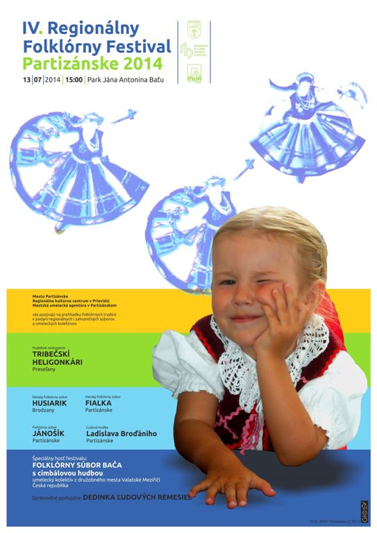 Regionálny folklórny festival Partizánske - plagát