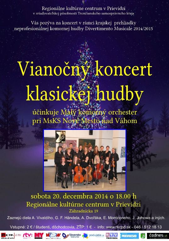 Vianočný koncert klasickej hudby - plagát