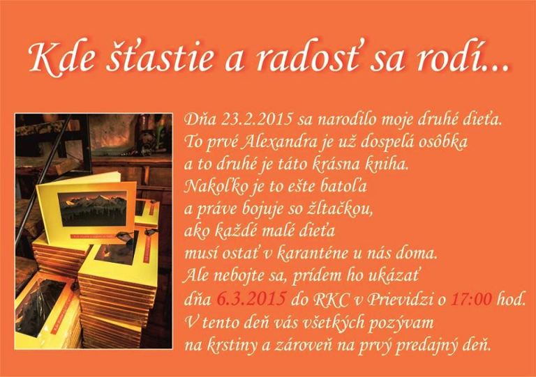 Karol Kobella - krst knihy -pozvánka