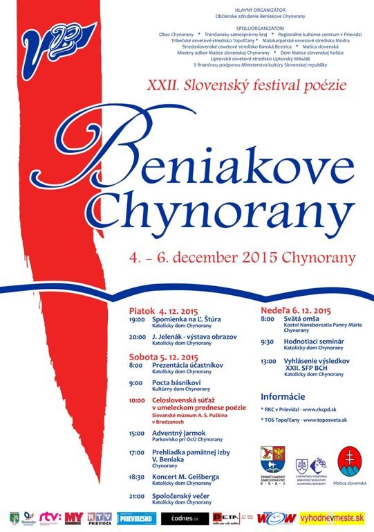 Beniakove Chynorany 2015 - plagát