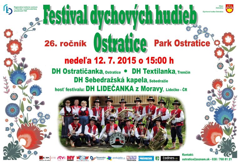 Festival dychových hudieb Ostratice 2015 - plagát