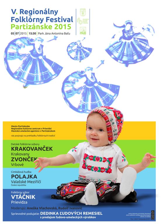 Regionálny folklórny festival Partizánske 2015 - plagát