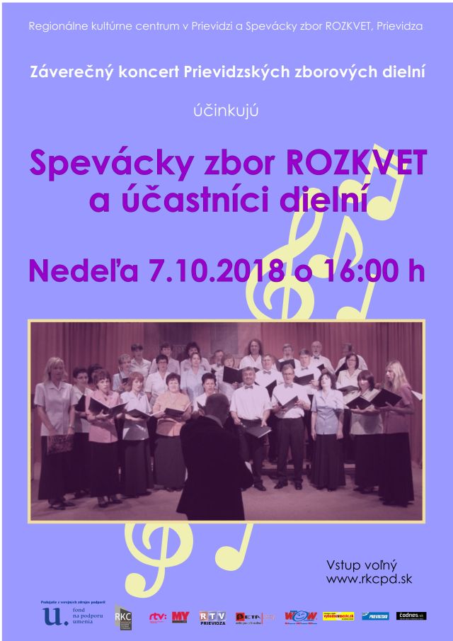 Prievidzské zborové dielne 2018 - koncert - plagát