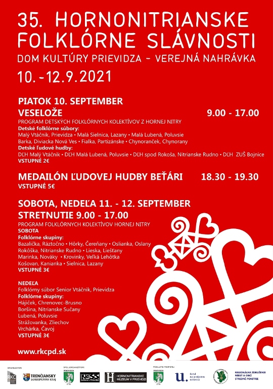 Hornonitrianske folklórne slávnosti 2021 - programový plagát