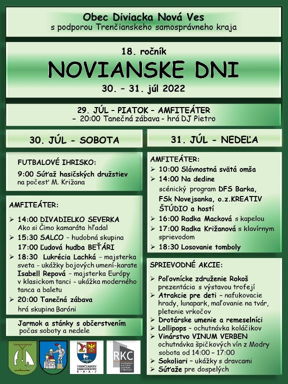 Novianske dni 2022 - plagát
