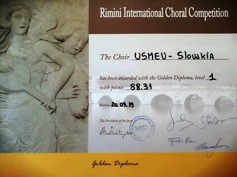 Úspech speváckeho zboru Úsmev z Prievidze v Rimini (Taliansko). Blahoželáme!