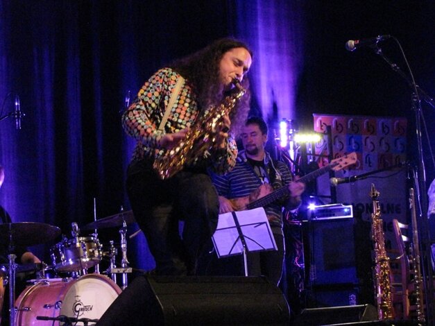 Energický prejav Michala Žáčka - saxofón, flauta (5.10.2013)