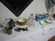 Vystavené predmety, kt. kedysi používali v kuchyni