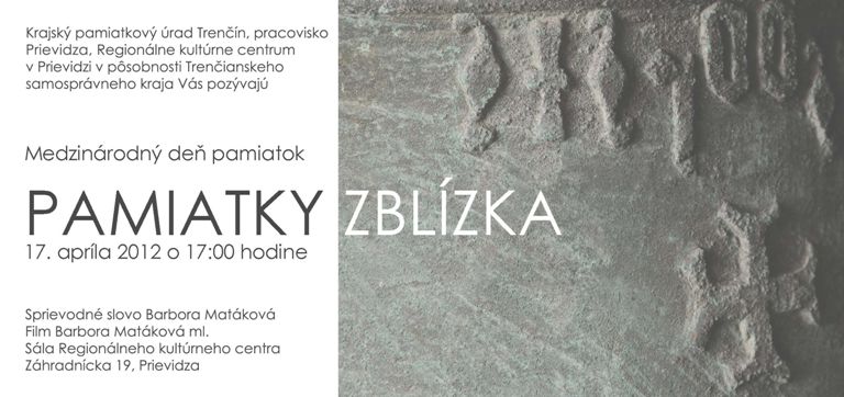 Pamiatky zblízka - pozvánka