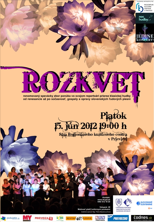 Koncert spevokolu Rozkvet - plagát
