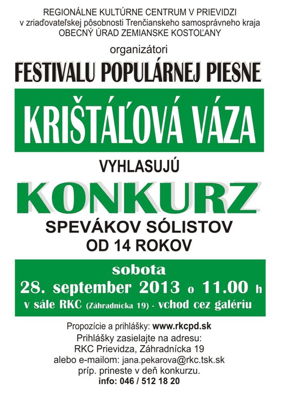 Konkurz Krištáľová váza - plagát