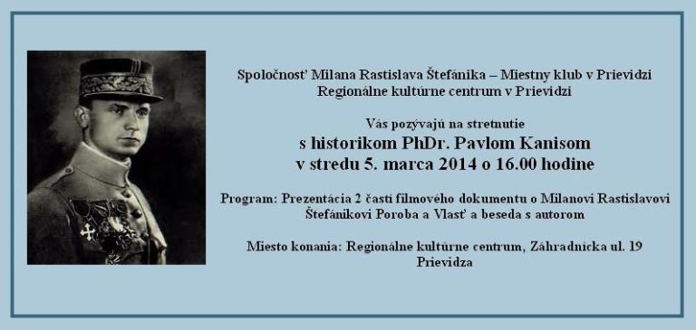 Beseda s Pavlom Kanisom - pozvánka
