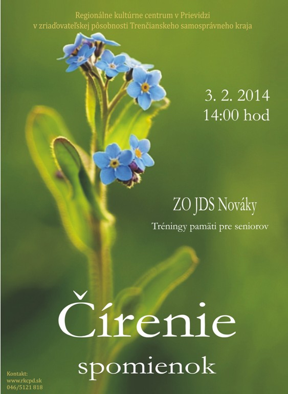 Čírenie spomienok Nováky - plagát