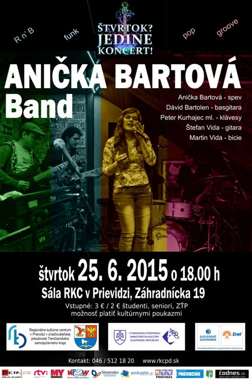 Štvrtok? Jedine koncert! Anička Bartová Band - plagát