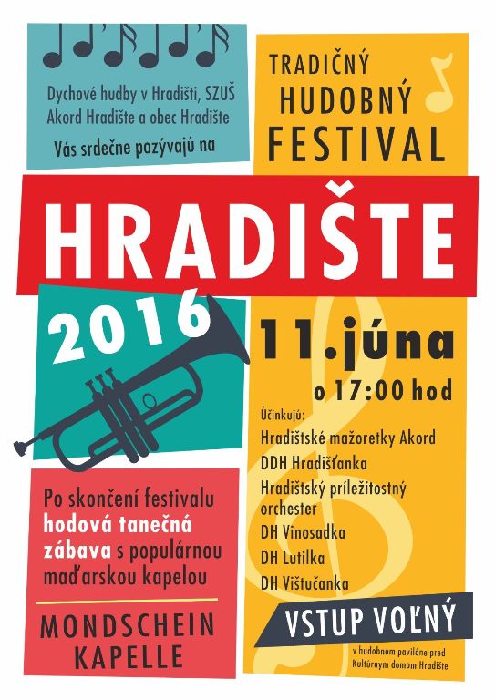 Festival dychových hudieb v Hradišti - plagát