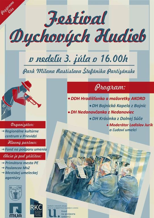 Festival dychových hudieb Partizánske - plagát