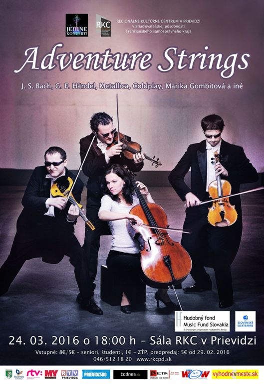 Štvrtok? Jedine koncert! Adventure Strings - plagát