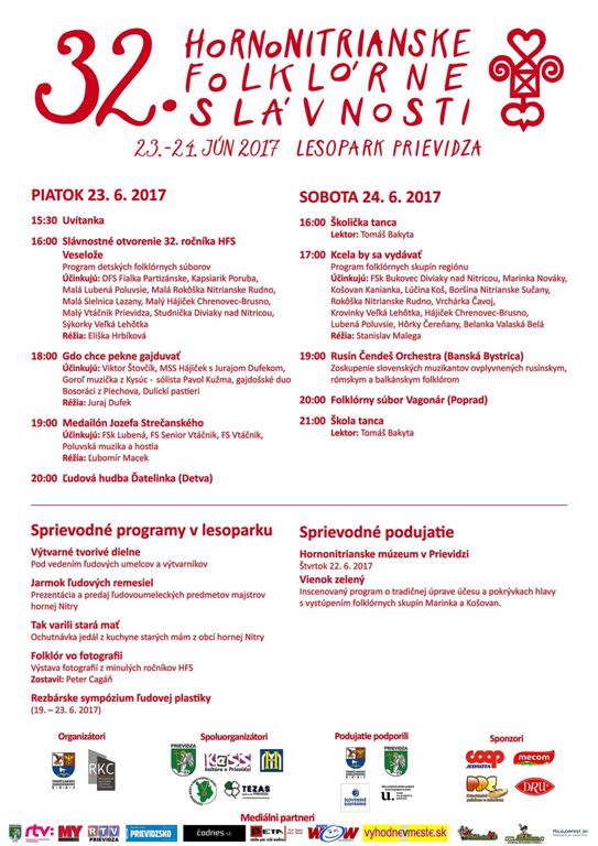 Hornonitrianske folklórne slávnosti - programový plagát