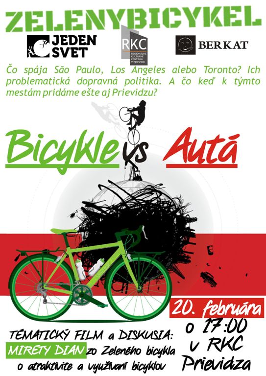 Bicykel verzus autá - plagát