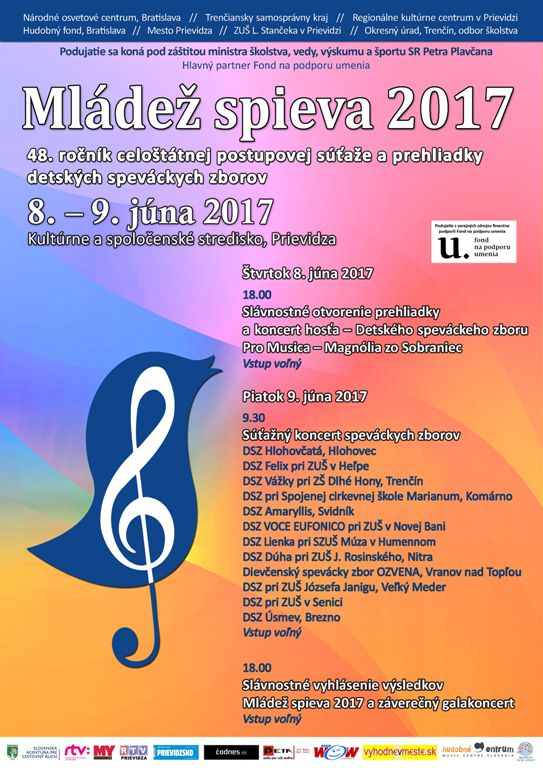 Mládež spieva 2017 - plagát