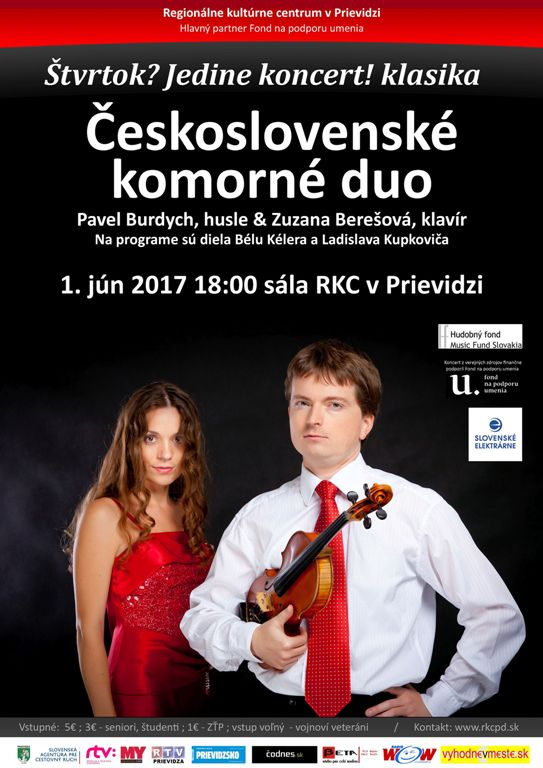 Štvrtok? Jedine koncert! klasika Československé komorné duo - plagát