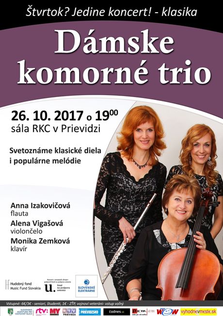 Štvrtok? Jedine koncert! klasika Dámske komorné trio - plagát