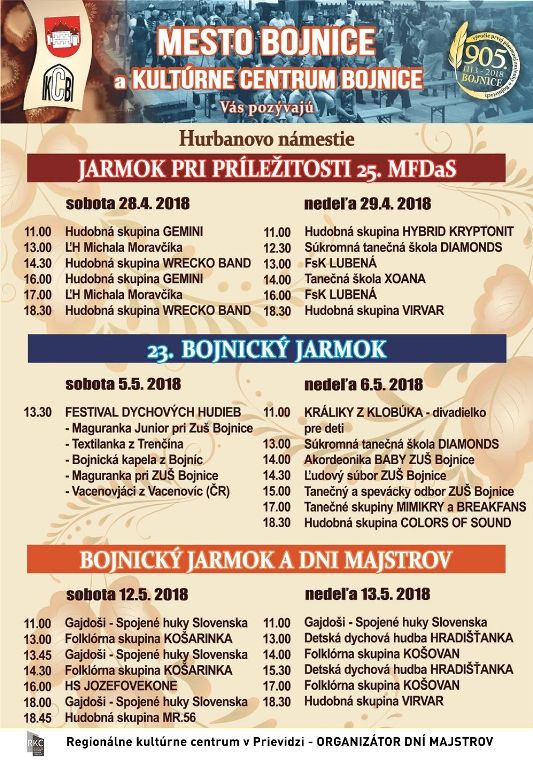 Dni majstrov 2018 - plagát
