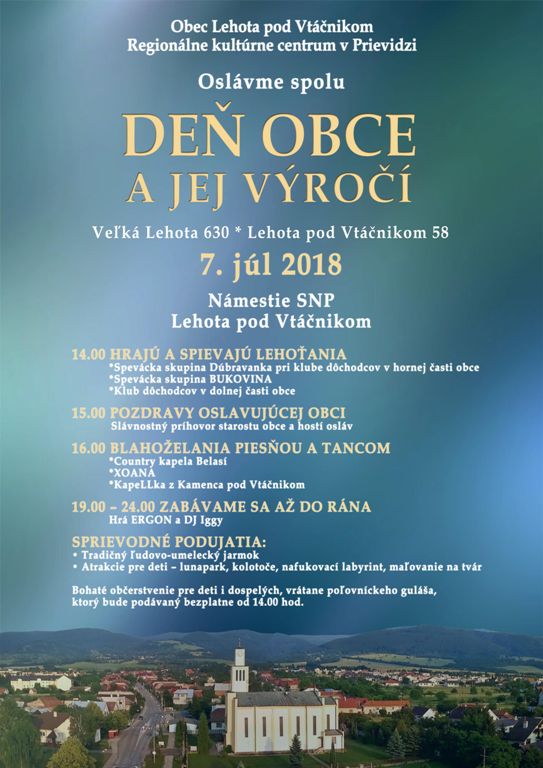 Deň obce a jej výročí - plagát