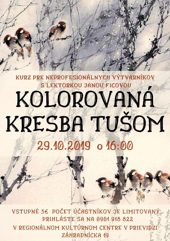 Kolorovaná kresba tušom - plagát