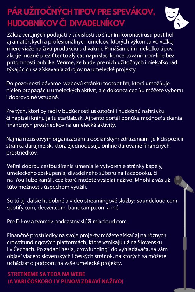 Tipy pre spevákov - plagát