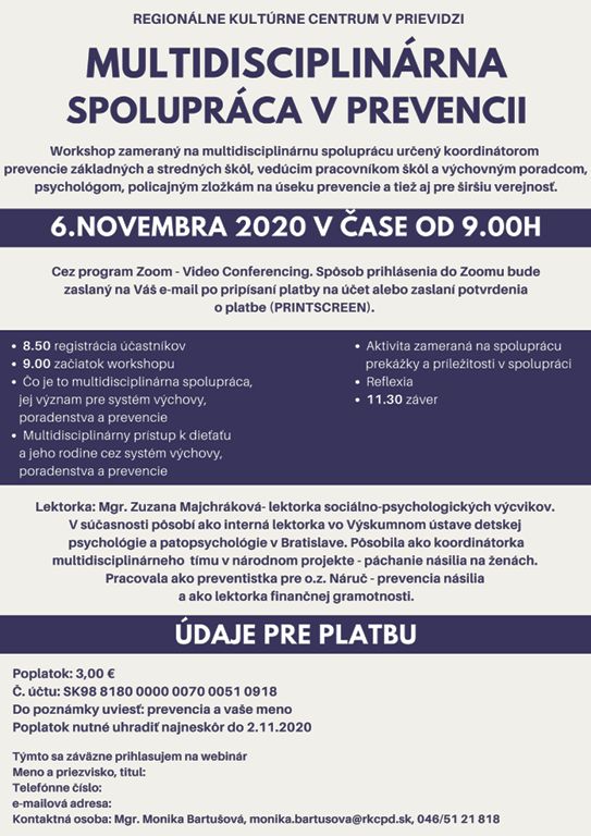 Multidisciplinárna spolupráca v prevencii - plagát