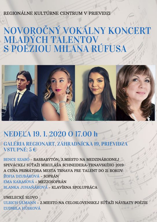 Novoročný vokálny koncert - plagát