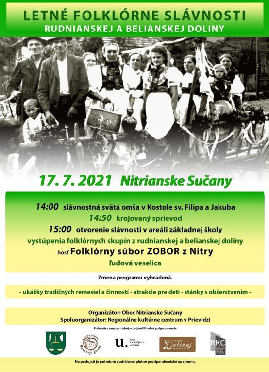 Letné folklórne slávnosti rudnianskej a belianskej doliny - plagát