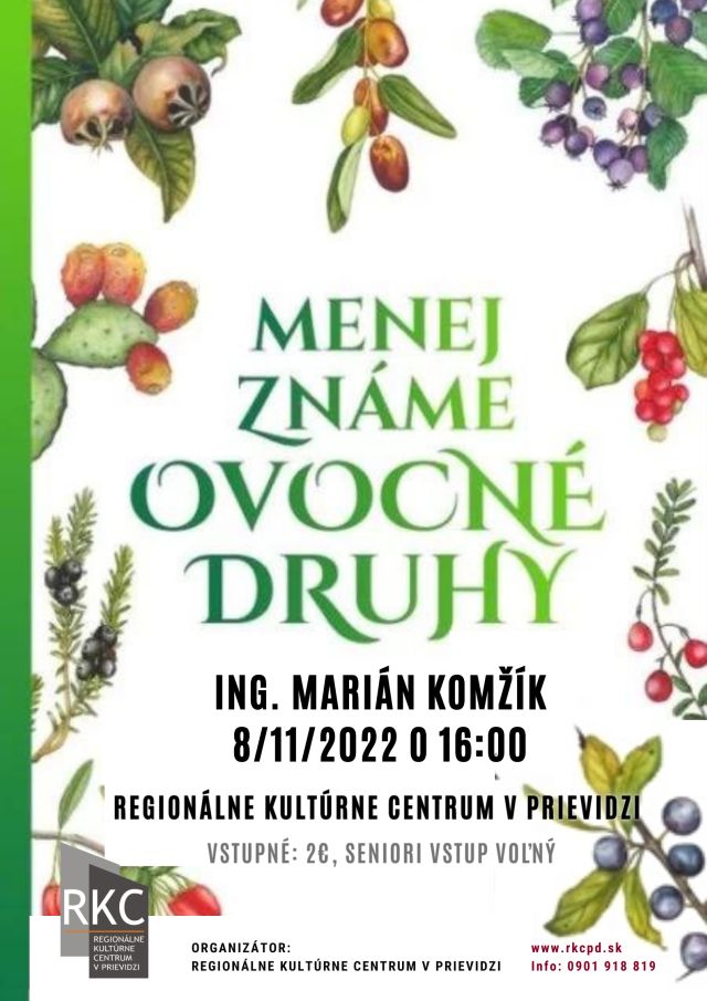 Dni seniorov 2022: Menej známe ovocné druhy - plagát