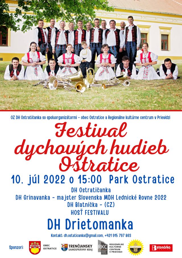 Festival dychových hudieb Ostratice 2022 - plagát