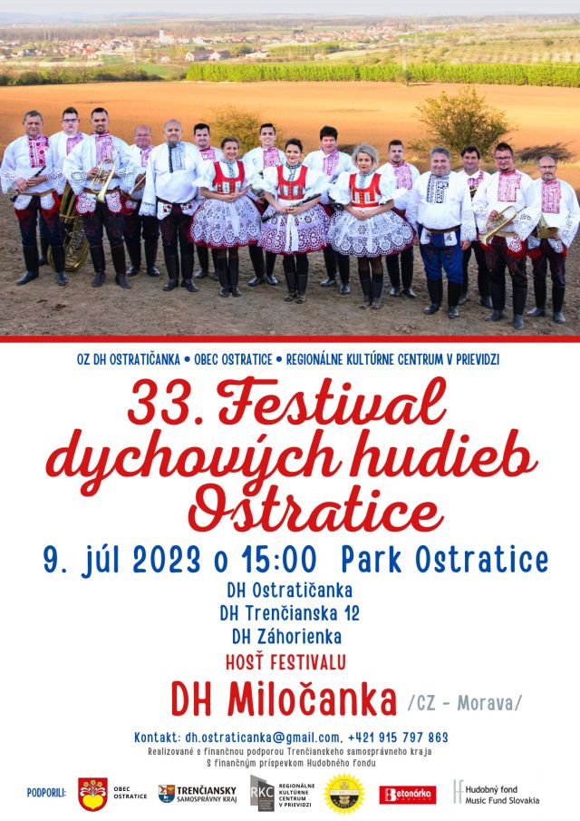 Festival dychových hudieb Ostratice 2023 - plagát