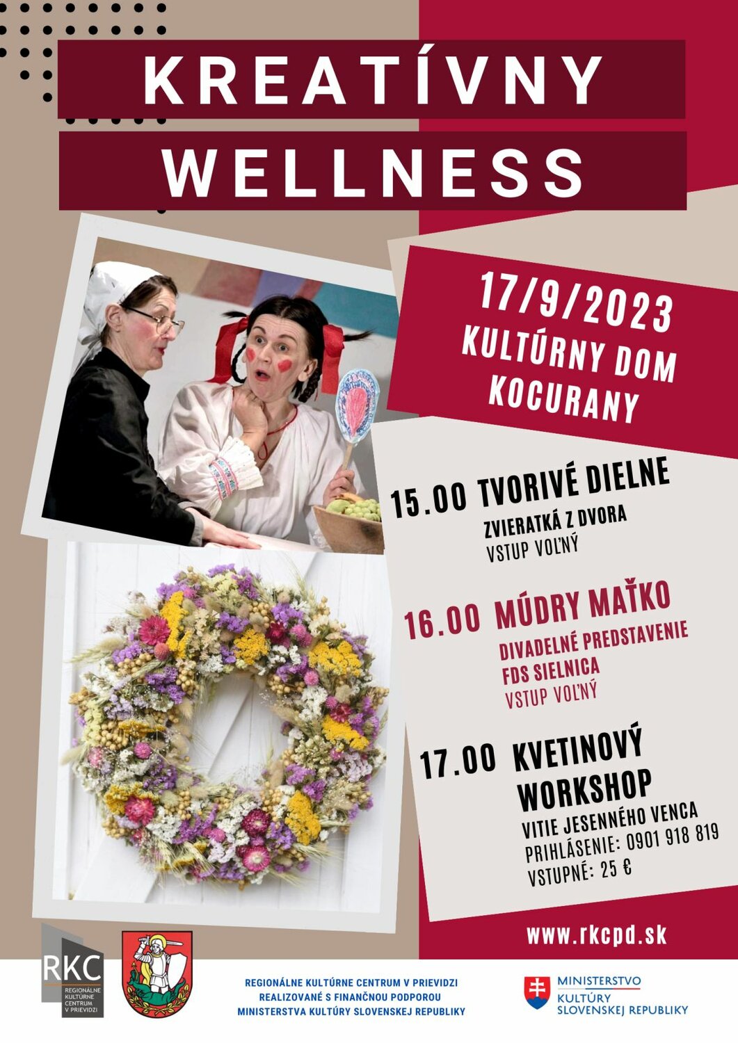 Kreatívny wellness 2023 Kocurany - plagát