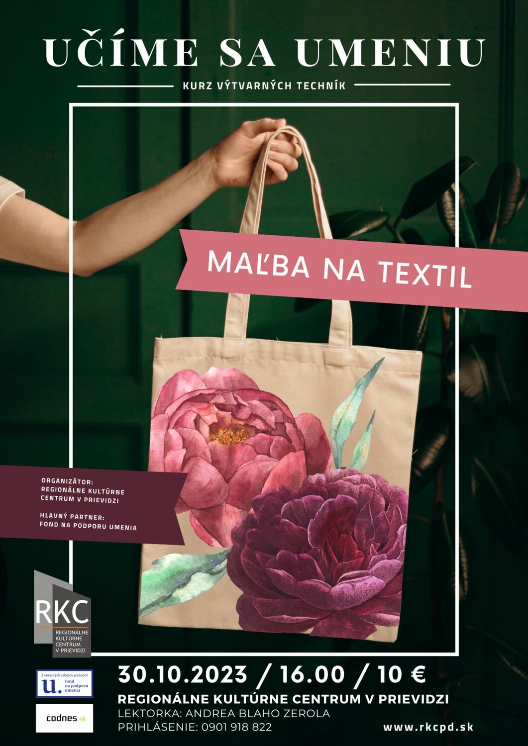 Učíme sa umeniu 2023: Maľba na textil - plagát