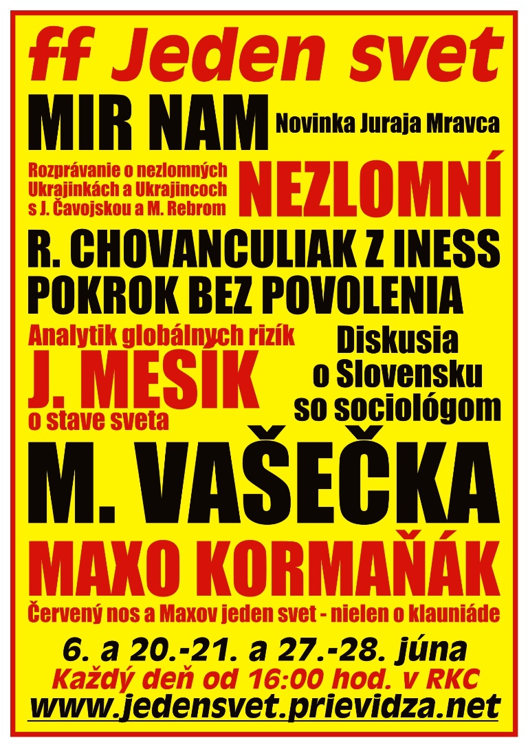Jeden svet 2024 Prievidza - plagát