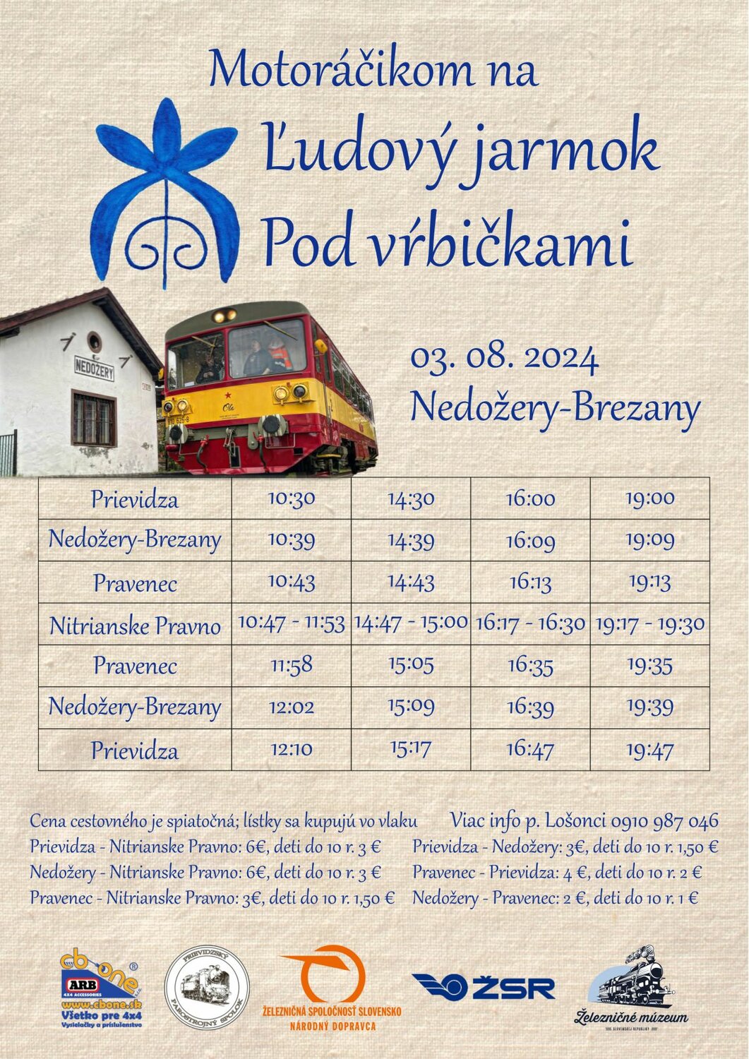Ľudový jarmok Pod vŕbičkami - motoráčik - plagát