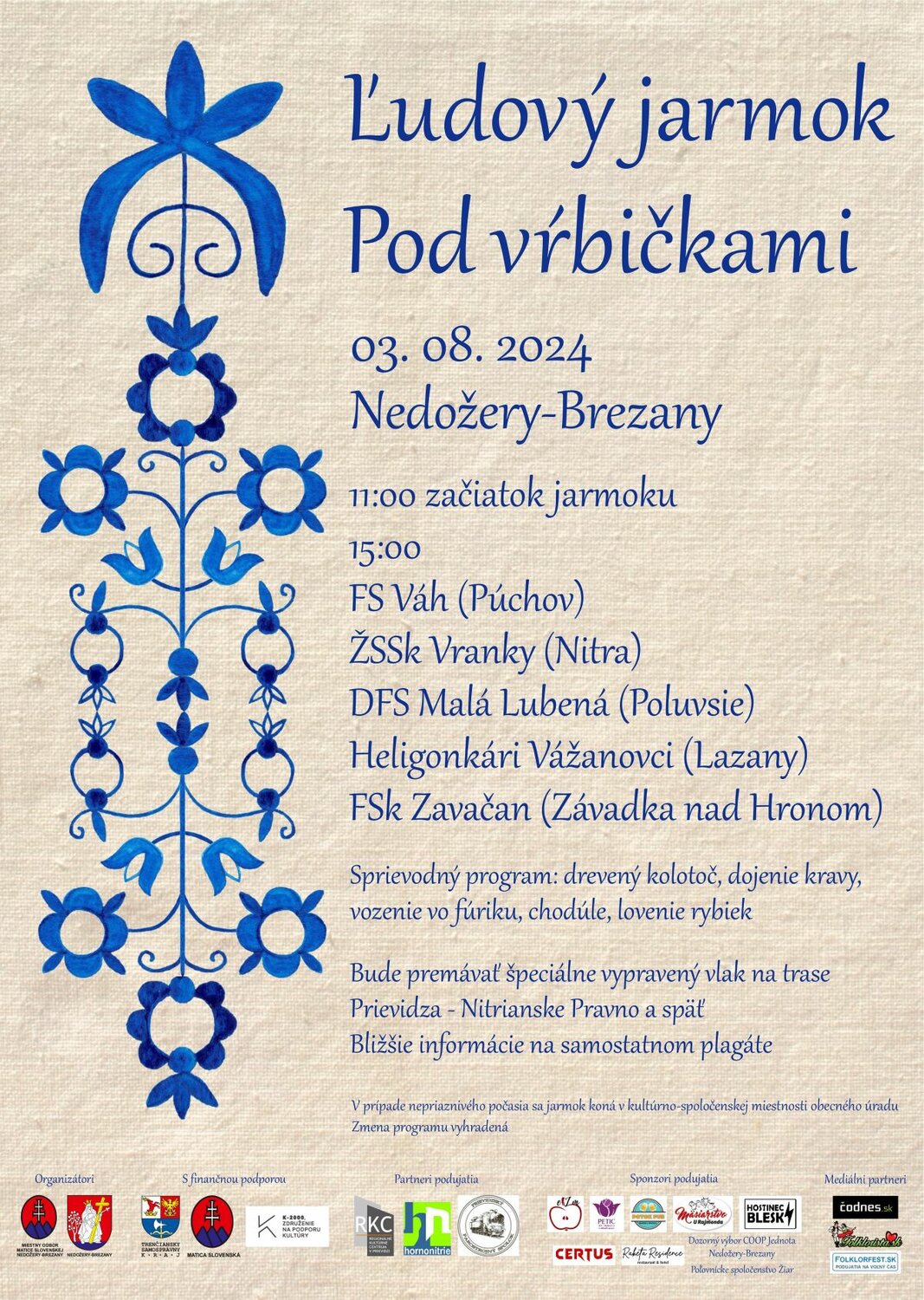 Ľudový jarmok Pod vŕbičkami 2024 - plagát