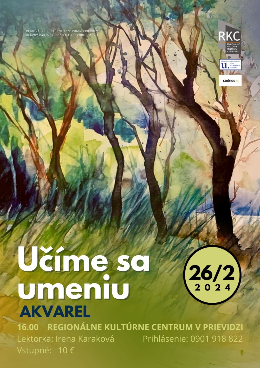 Učíme sa umeniu 2024: Akvarel - plagát