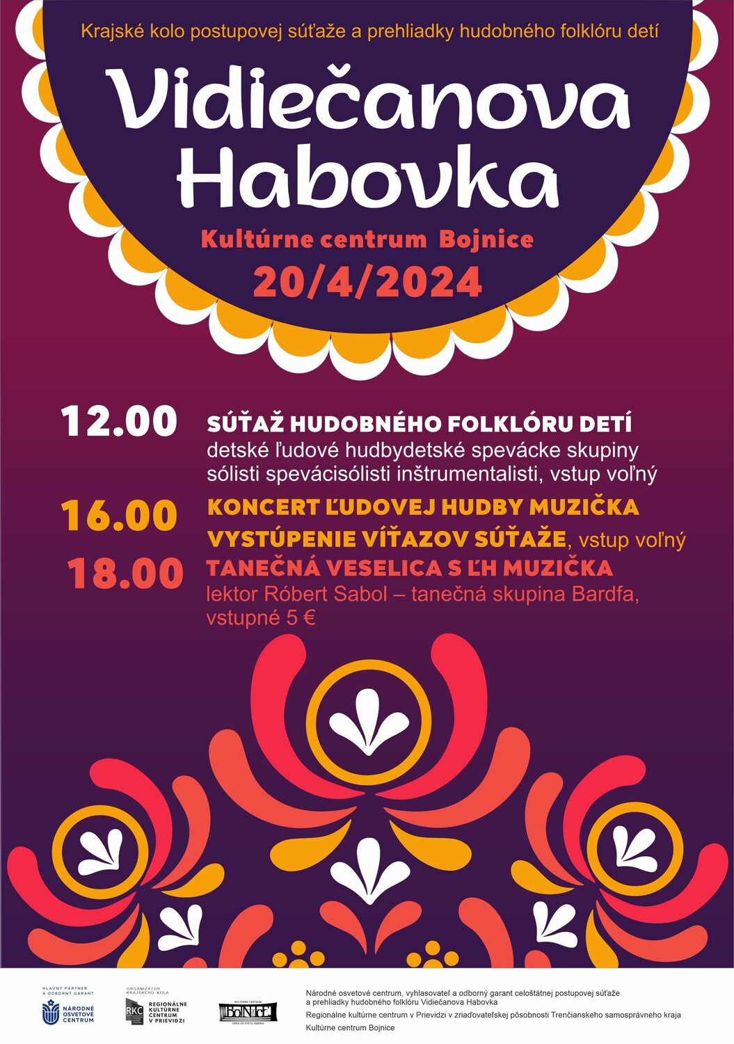 Vidiečanova Habovka 2024 - krajské kolo - plagát