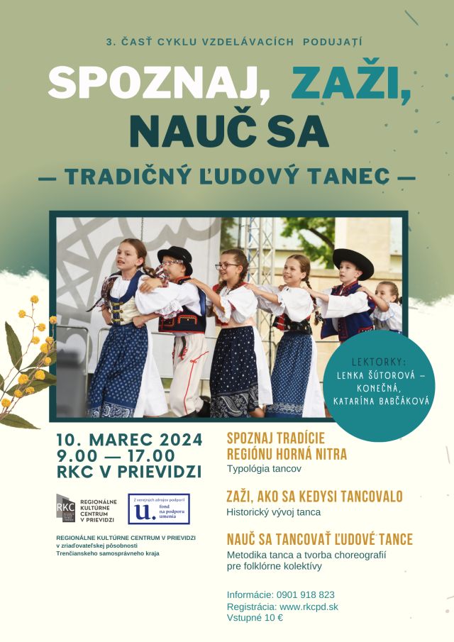 Spoznaj, zaži, nauč sa - tradičný ľudový tanec - plagát
