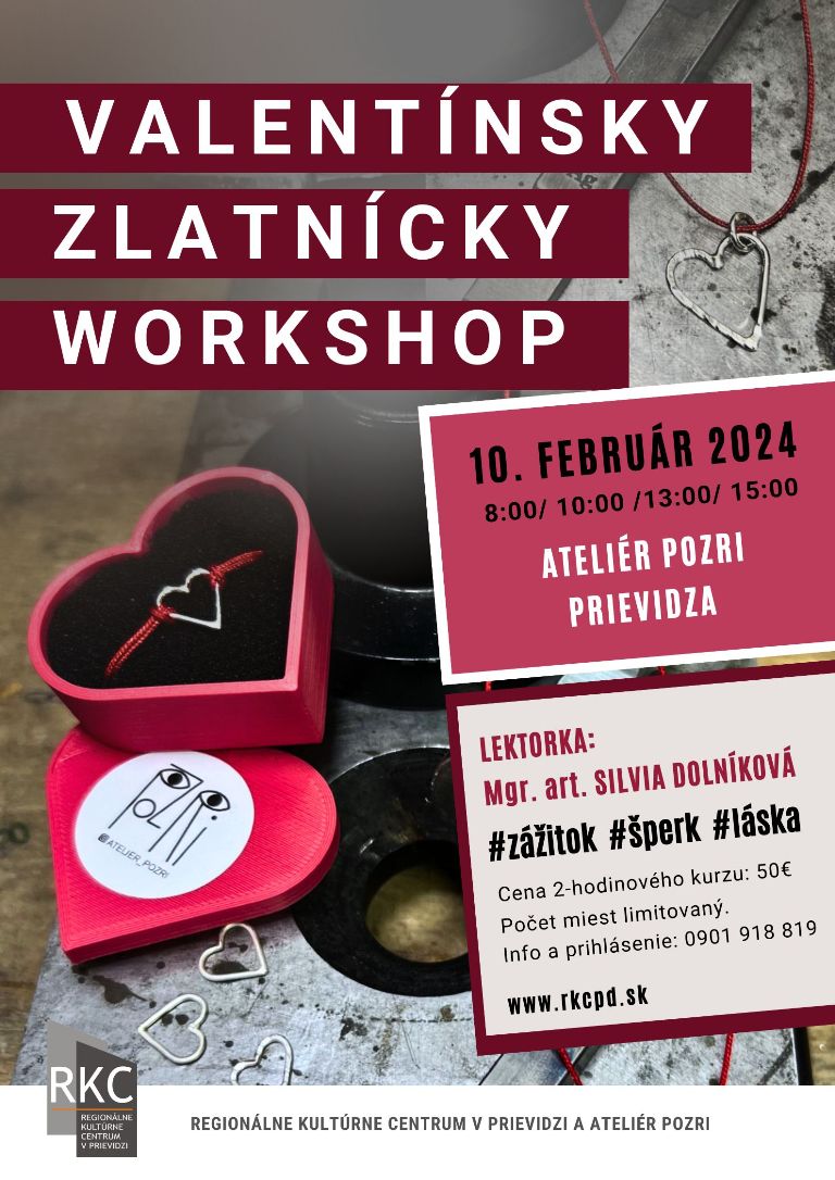 Valentínsky zlatnícky workshop - plagát