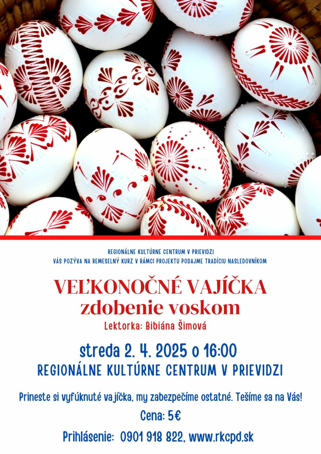Veľkonočné vajíčka - zdobenie voskom - plagát