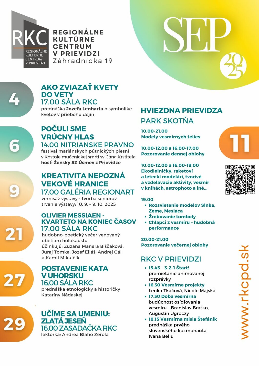 Podujatia na mesiac september 2025 - plagát